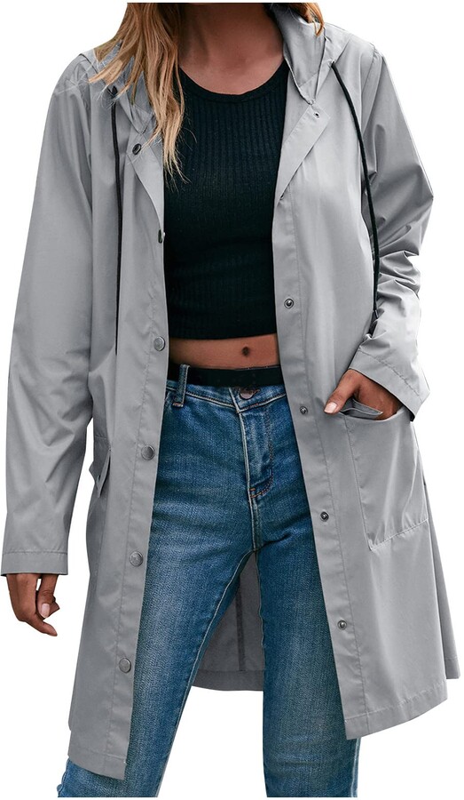 grey rain jacket womens