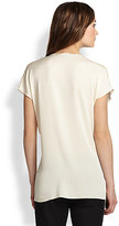 Thumbnail for your product : Vince Stretch Silk Asymmetrical Draped-Panel Top