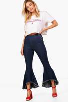 Thumbnail for your product : boohoo Raw Hem Extreme Flare Jeans