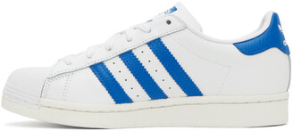 adidas White & Blue Superstar Sneakers