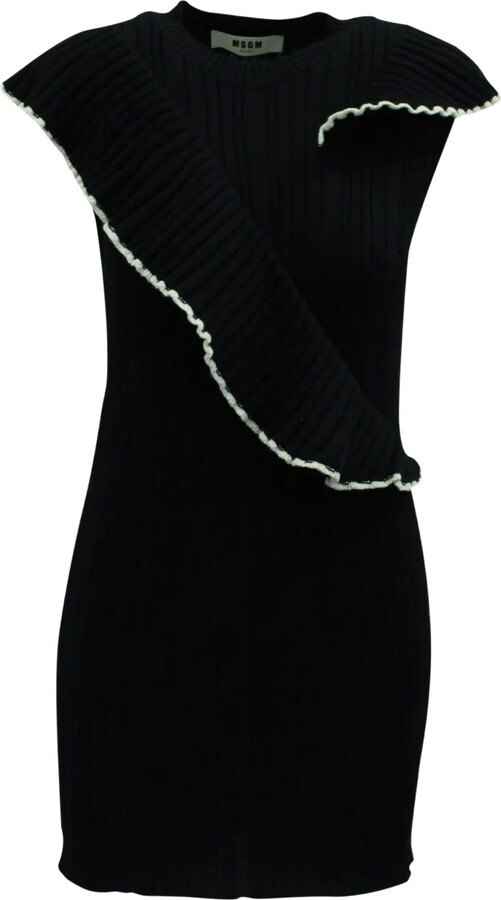 MSGM Frilled Knit Mini Dress