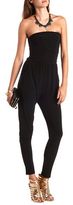Thumbnail for your product : Charlotte Russe Ruched Skinny Strapless Jumpsuit