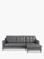 Thumbnail for your product : John Lewis & Partners Draper RHF Chaise End Leather Sofa, Metal Leg