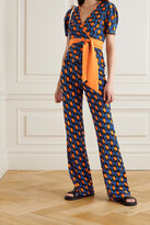 Thumbnail for your product : Diane von Furstenberg Alexia Printed Jersey Wrap Top