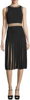 Thumbnail for your product : Michael Kors Collection Sleeveless Pleated Dress W/Lace Insets, Black