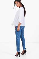 Thumbnail for your product : boohoo Maternity Layla Floral Embroidered Skinny Jeans