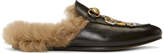 Thumbnail for your product : Gucci Black Wool-Lined Tiger Princetown Slippers