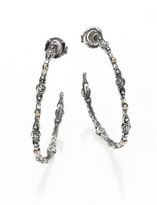 Thumbnail for your product : Konstantino Classics 18K Yellow Gold & Sterling Silver Dotted Hoop Earrings/1.75"