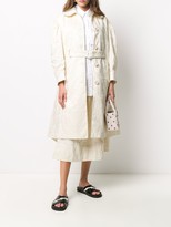 Thumbnail for your product : Simone Rocha Tonal-Embroidered Belted Coat