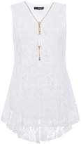 Thumbnail for your product : Quiz Cream Lace Sleeveless Dip Hem Top