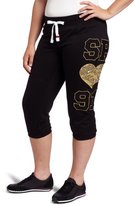 Thumbnail for your product : Southpole Juniors Plus-Size Light Weight Roll Up Sweatpant With Sequins Heart Accent