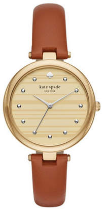 Kate Spade Goldtone Leather Varick Watch