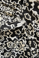 Thumbnail for your product : Rosetta Getty Asymmetric Twist-front Floral-print Stretch-velvet Dress - Black