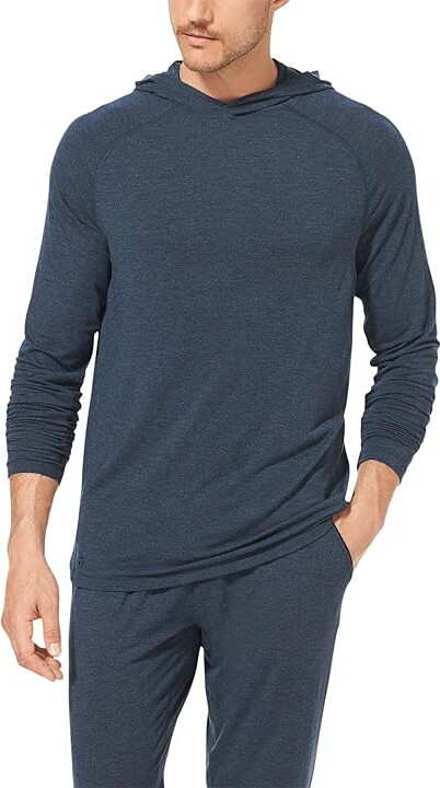 Tommy John Lounge Hoodie Men's Clothing Dress Blues Heather : SM
