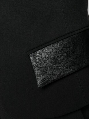 Patrizia Pepe Slim-Fit Faux-Leather Pocket Blazer