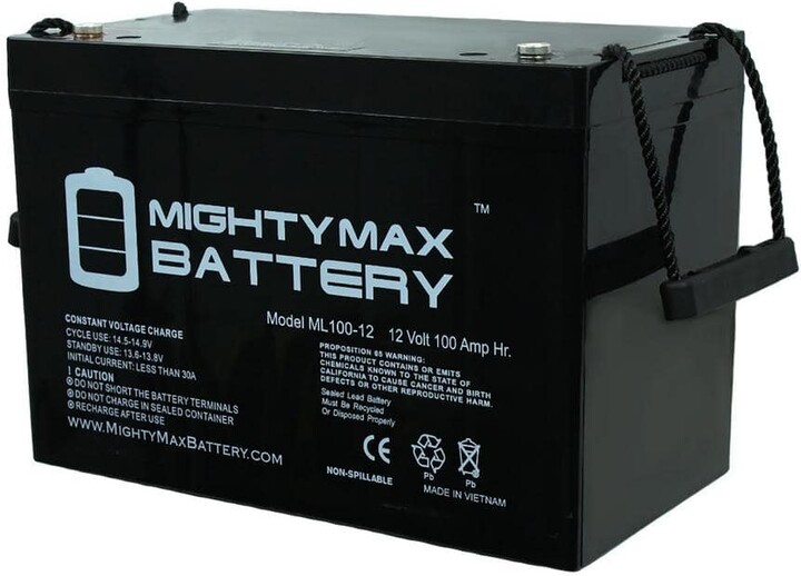 MIGHTY MAX BATTERY 12-Volt 100Ah SLA AGM Battery for SUNPOWER PV Solar Panels