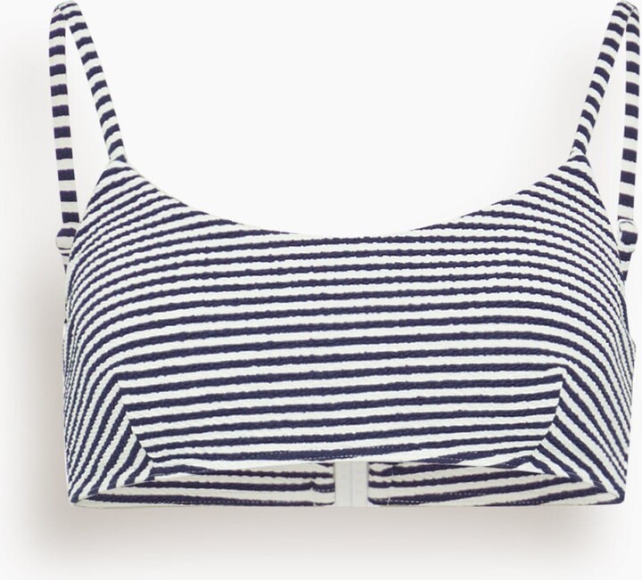 Tanya Taylor Seamless Kaia Top in Maritime Blue/Cream Multi