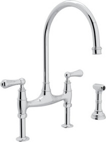 Perrin & Rowe Georgian Era Bridge Kitchen Faucet With Side Spray