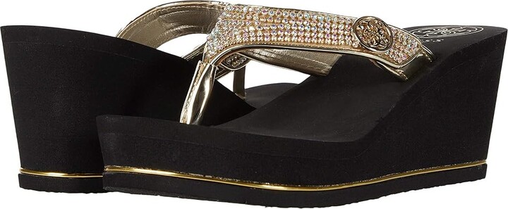 GUESS Sarraly (Gold) Women's Wedge Shoes - ShopStyle