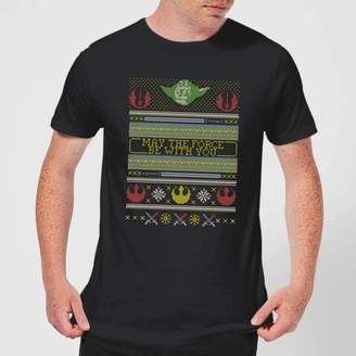 Star Wars May The force Be with You Pattern Men's Christmas T-Shirt
