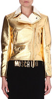 Thumbnail for your product : Moschino Metallic gold biker jacket