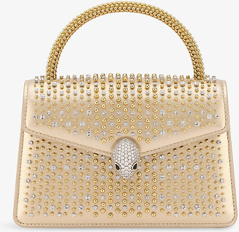 Bvlgari Womens Gold Serpenti Pallini Mini Leather Top-Handle Bag 1 Size