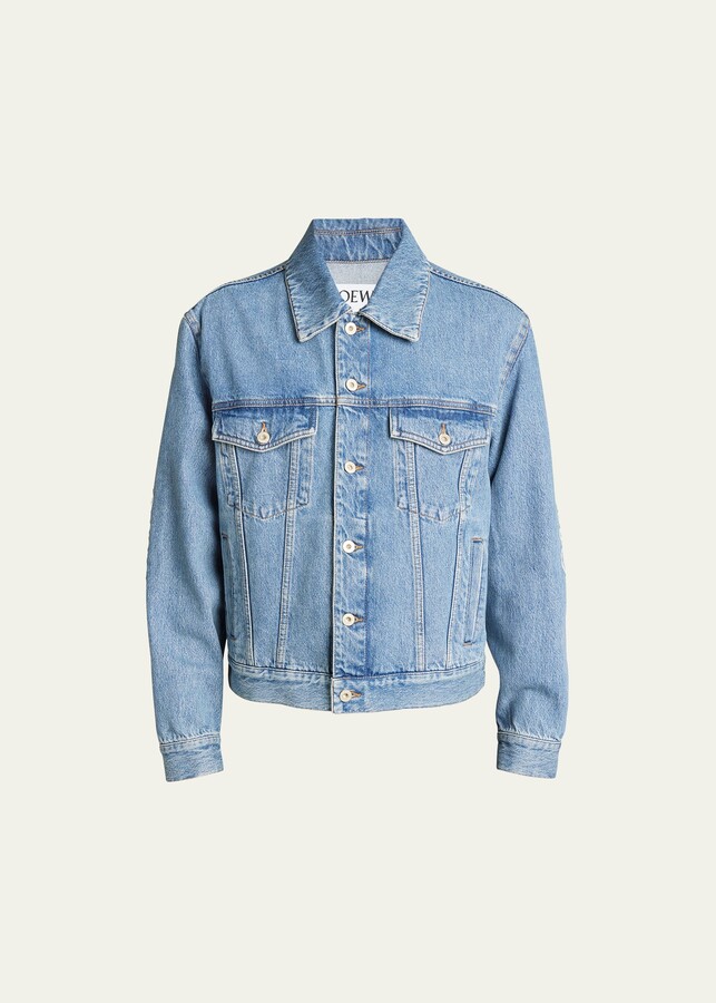 Mens Denim Jacket With Elbow Patches