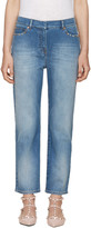Valentino - Jean à jambe droite bleu Rockstud Untitled