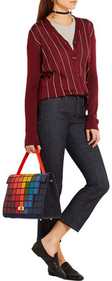 Anya Hindmarch Pixels Bathurst Leather And Suede Tote