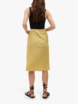 MANGO Pleated Detail Midi Skirt