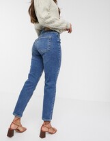 Thumbnail for your product : Vero Moda cotton straight leg jeans in mid blue - MBLUE