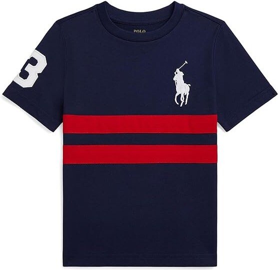 Polo Ralph Lauren Kids Big Pony Cotton Jersey T-Shirts (Toddler/Little Kid) Boy's T Shirt Refined Navy/ Red : 3T Toddler