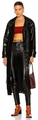 Jonathan Simkhai Paulette Vegan Leather Trench Coat in Black