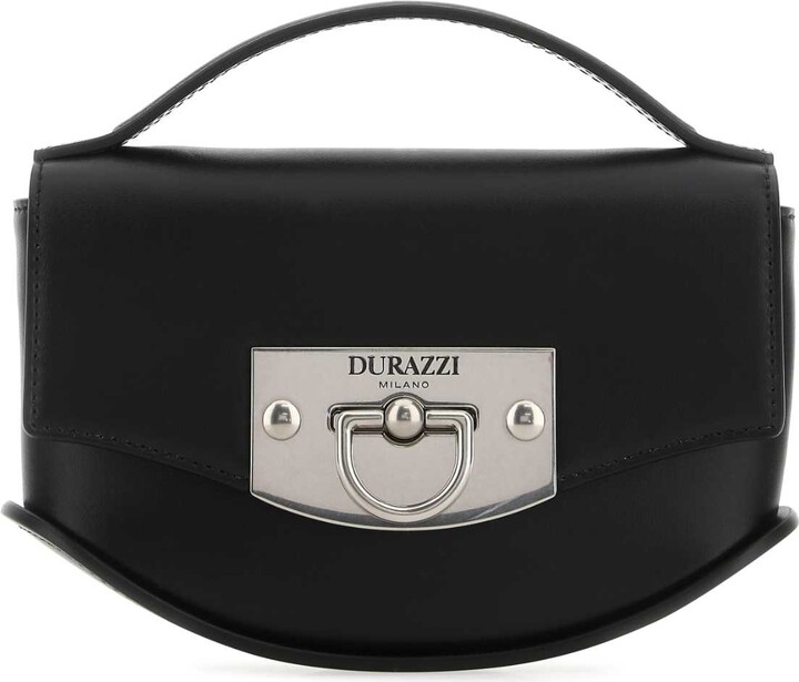 DURAZZI MILANO Black leather mini Swing handbag