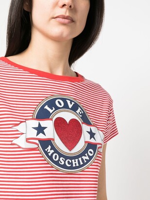 Love Moschino striped logo T-shirt