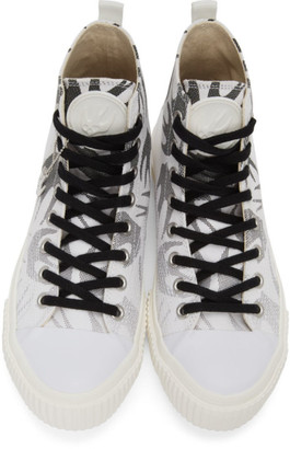 McQ White and Black Plimsoll High Top Sneakers