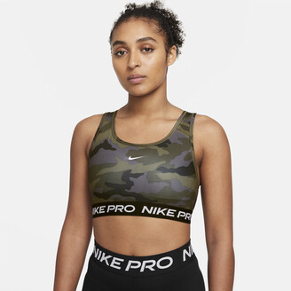 Nike Women's Pro Swoosh Medium-Support 1-Piece Pad Camo Sports Bra in Grey  - ShopStyle Plus Size Clothing