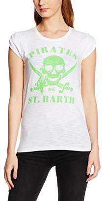 MC2 Saint Barth Women's Jolie-Woman Front Print T-Shirt, Off-White (Bianco/Verde-P7135), S