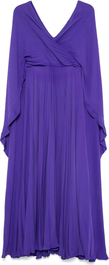 Valentino Garavani Pre-Owned Pleated Silk-Georgette Gown