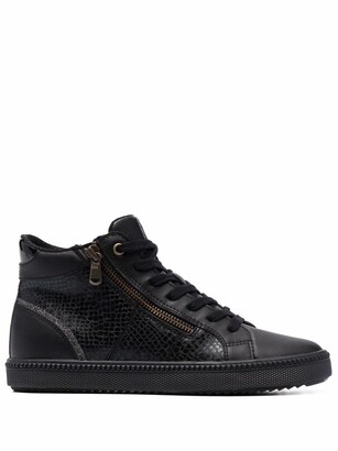 Geox Croc-Effect High Top Sneakers - ShopStyle