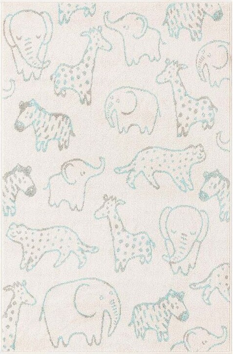 Unique Loom Safari Animals Whimsy Kids Throw or Area Rug