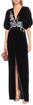 Thumbnail for your product : Costarellos Embroidered velvet gown