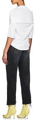 ADAPTATION Women's Distressed Straight Crop Jeans - Black