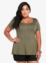 Thumbnail for your product : Torrid Ponte Peplum Top