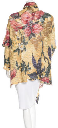 Etro Floral Print Open Knit Cardigan