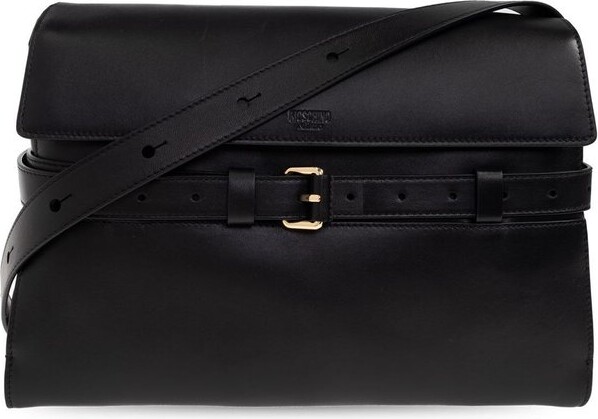 Moschino Logo Embossed Tie Me Shoulder Bag