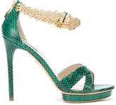 Thumbnail for your product : Roberto Cavalli panther jewel anklet platform sandals