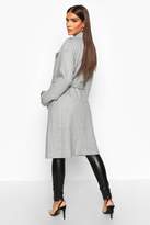 Thumbnail for your product : boohoo Herringbone Wool Look Trench