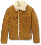 Thumbnail for your product : Kitsune Maison Faux Shearling and Corduroy Aviator Jacket