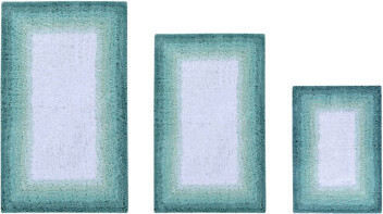Winston Porter Benine Premium 100% Cotton 3 Piece Bath Rug Sets with Non-Slip Backing Machine Washable Luxurious Ombre Pattern Super Absorbent & Tufted Weave Bath